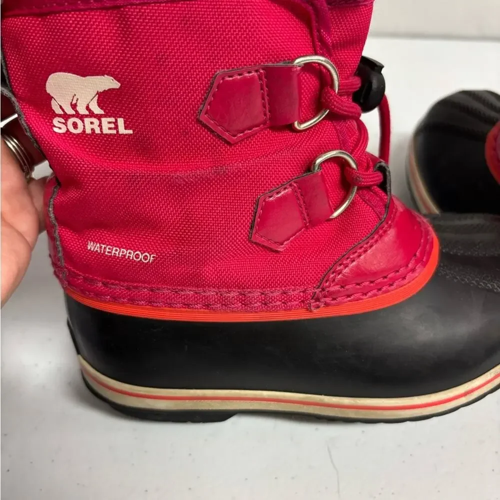 Sorel Kids' Yoot Pac Nylon Waterproof Pink Boots Child Size 12